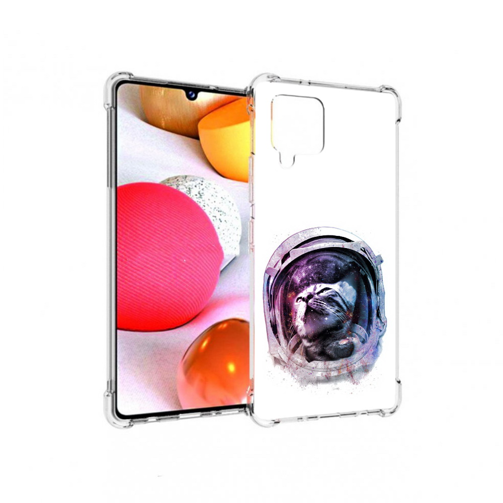 

Чехол MyPads Tocco для Samsung Galaxy A42 кот в шлеме (PT226910.539.396), Прозрачный, Tocco