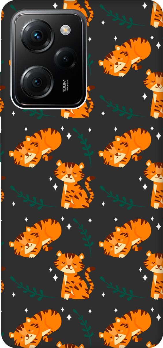 

Чехол на Poco X5 Pro 5G с 3D принтом "Tigers" черный, Черный;белый, 158265