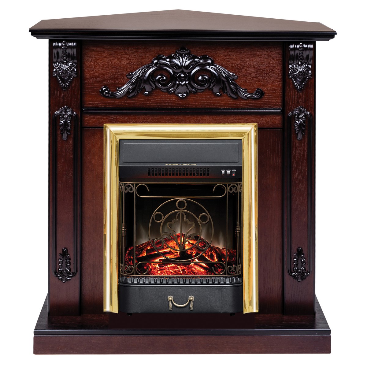 

Электрокамин RealFlame Anita Coner AO с Majestic Lux BR S, звуковая имитация, Электрокамин Anita Corner AO с очагом Majestic Lux Brass
