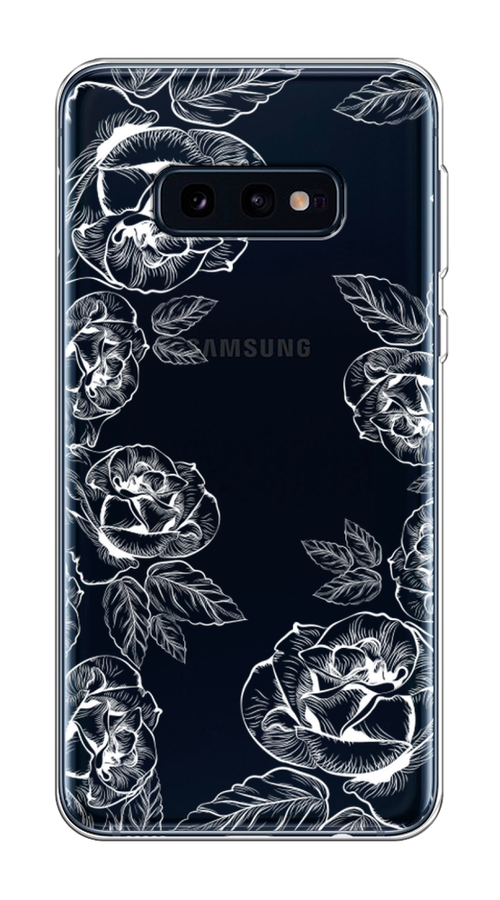 

Чехол на Samsung Galaxy S10E "Розы графика", Черный;серый, 27250-2