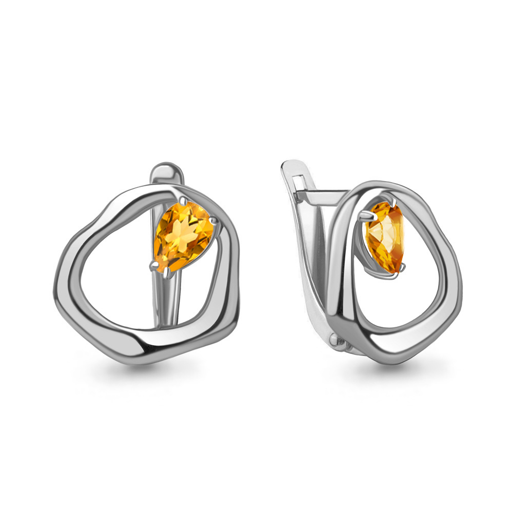 

Серьги из серебра с цитрином Aquamarine Aquamarine 4782306_925_р, 4782306_925_р