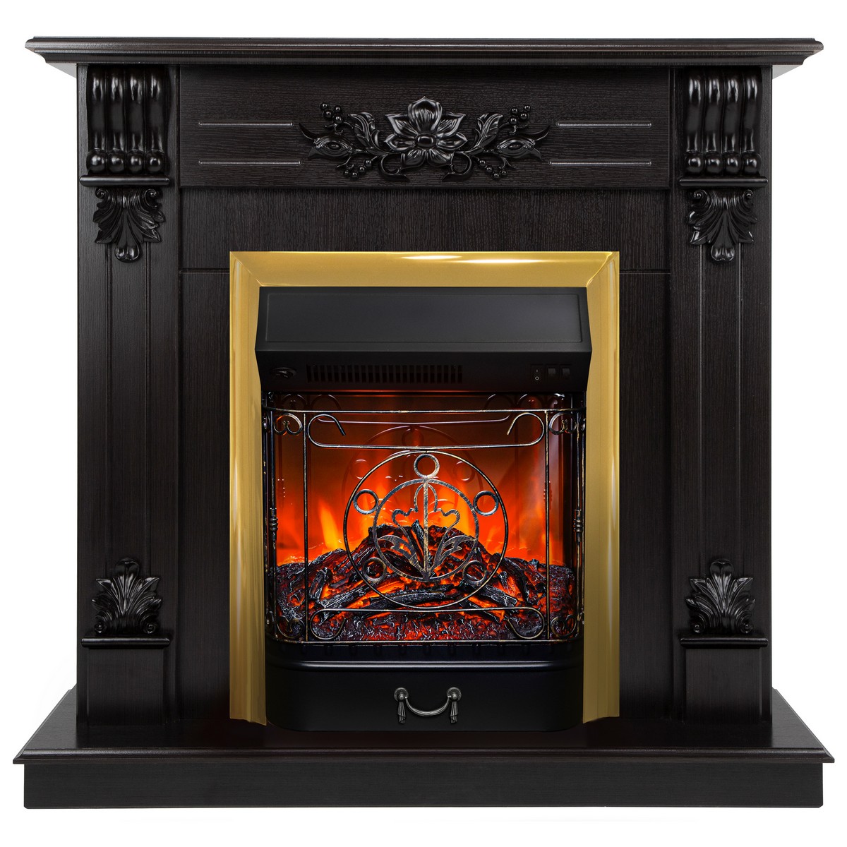 

Электрокамин RealFlame Ottawa DN с Majestic Lux S BR, звук потрескивания дров, Электрокамин Ottawa DN с очагом Majestic Lux Brass