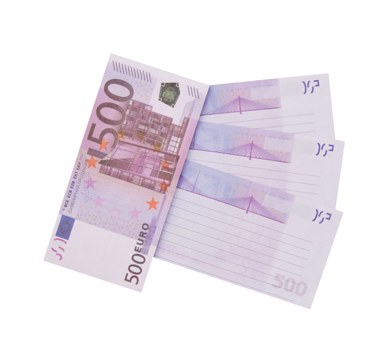Блокнот для записей в линейку Филькина грамота NH0000008 пачка денег 500 евро