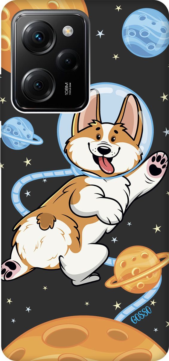 

Чехол на Poco X5 Pro 5G с 3D принтом "CosmoCorgi" черный, Черный;коричневый, 158264