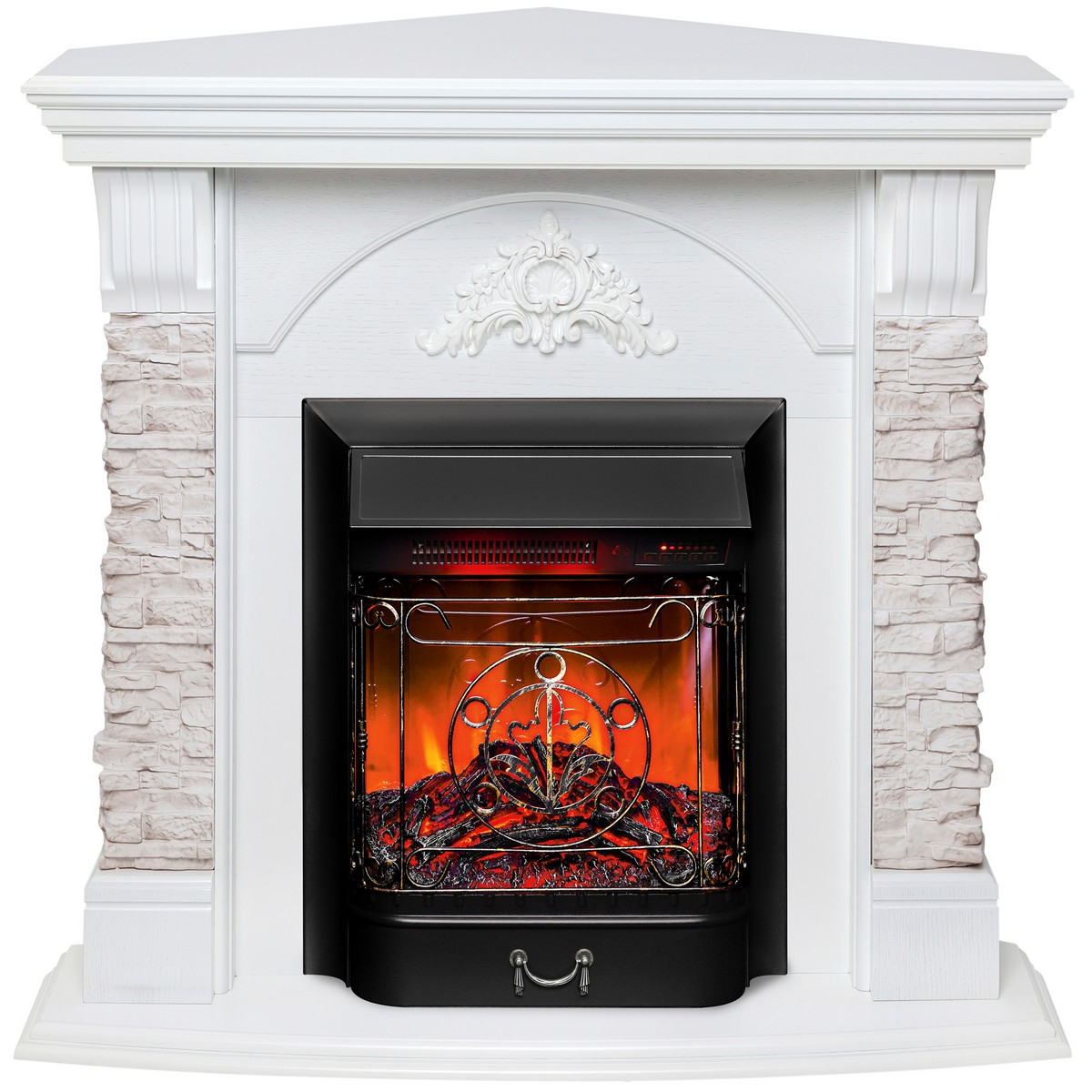 

Электрокамин RealFlame Athena Coner GR с очагом Majestic Lux BL, пульт ДУ, Электрокамин Athena Corner GR с очагом Majestic Lux Black RC
