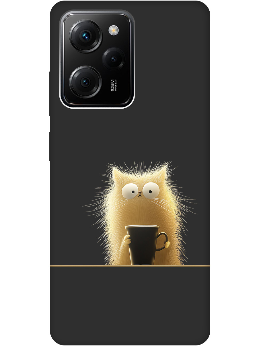 

Силиконовый чехол на Poco X5 Pro 5G с принтом "Котик с кружкой" матовый черный, Золотистый;белый;черный, 767959712