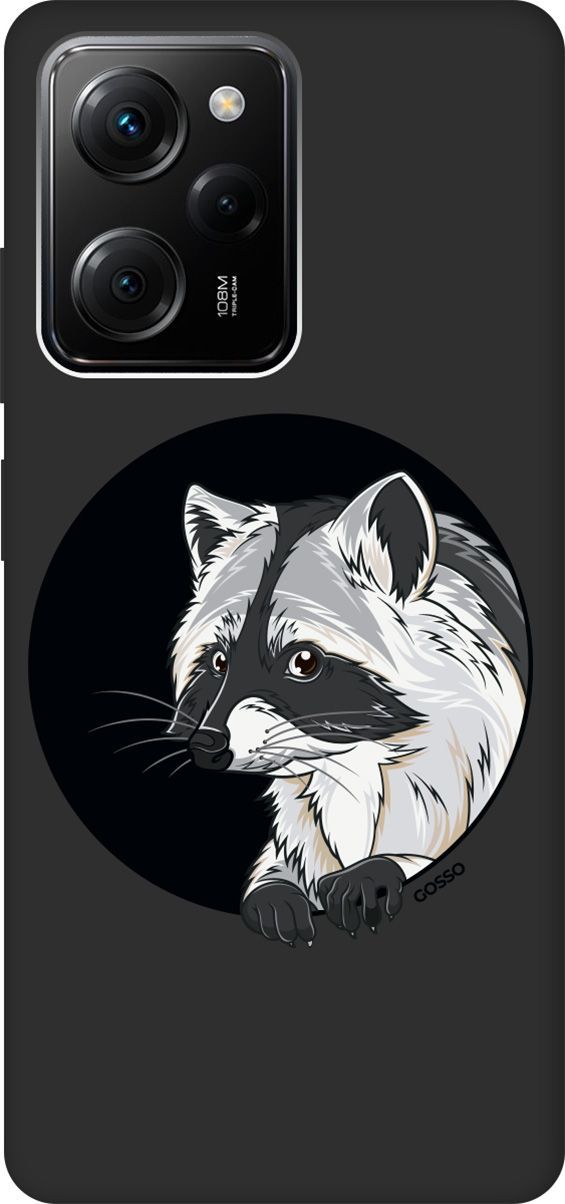 

Чехол на Poco X5 Pro 5G "Raccon in a Hollow" черный, Черный;белый, 158264