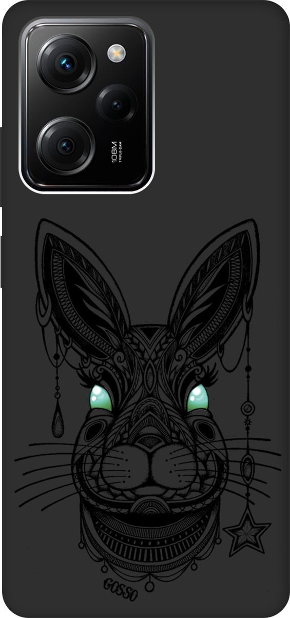

Чехол на Poco X5 Pro 5G с 3D принтом "Grand Rabbit" черный, Черный;голубой, 158264