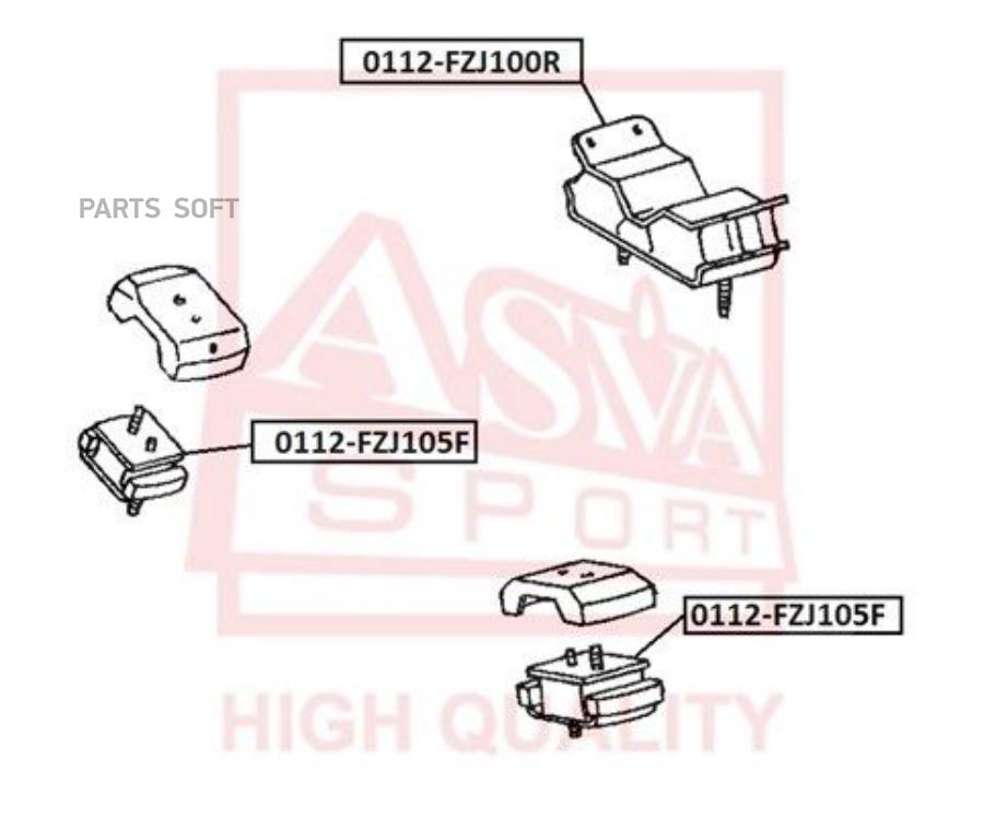 

Опора двигателя ASVA 0112FZJ100R
