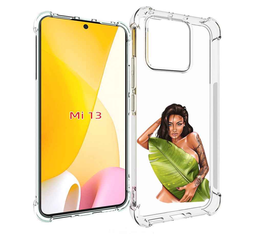 

Чехол MyPads девушка-модель-с-большим-листом женский для Xiaomi 13, Прозрачный, Tocco