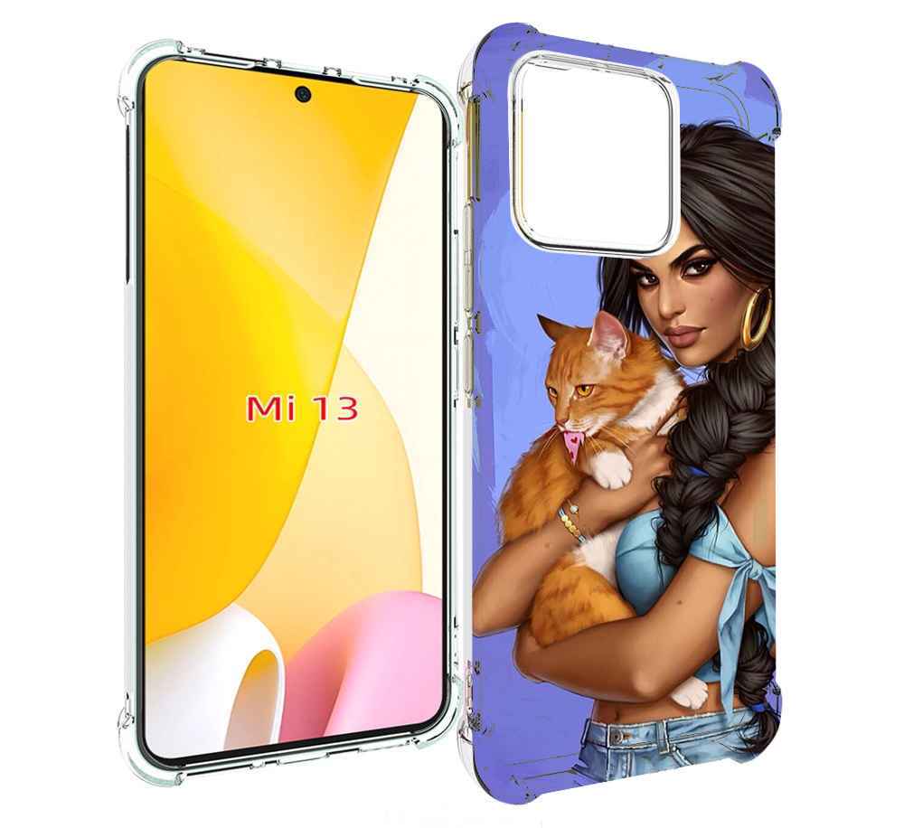 

Чехол MyPads девушка-красивая-с-синим-фоном женский для Xiaomi 13, Прозрачный, Tocco