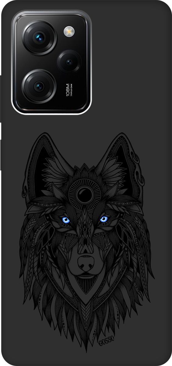 

Чехол на Poco X5 Pro 5G с 3D принтом "Grand Wolf" черный, Черный;голубой, 158264