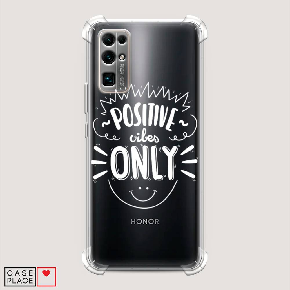 

Чехол Awog на Honor 30 "Positive vibes only графика", Белый, 612151-1