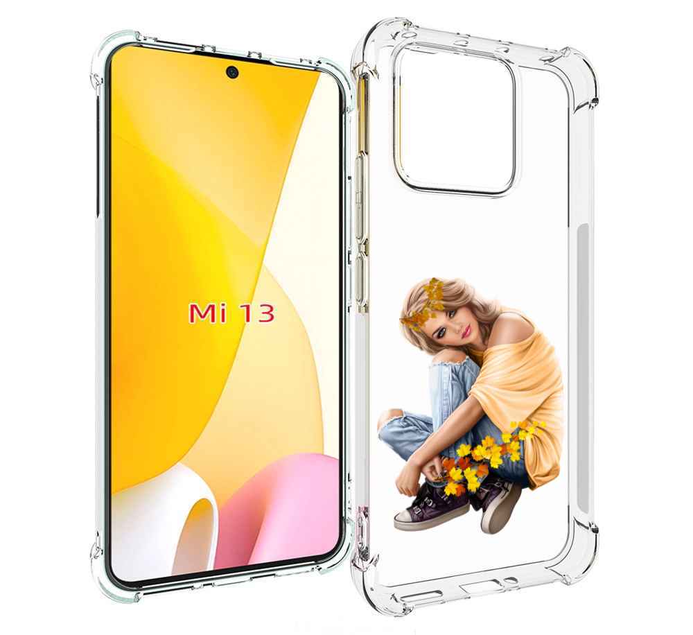 

Чехол MyPads девушка-в-цветочками женский для Xiaomi 13, Прозрачный, Tocco