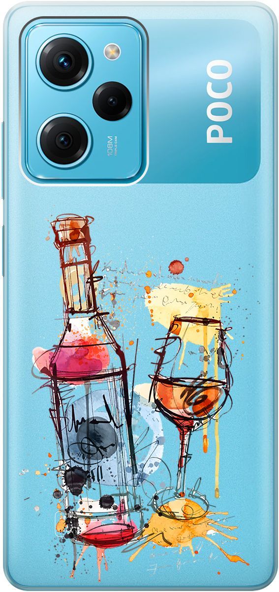 

Чехол на Xiaomi Poco X5 Pro 5G "Aquarelle Wine" прозрачный, Прозрачный;красный, 158263