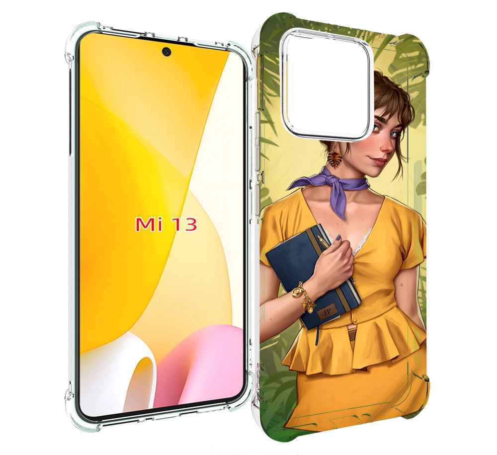 

Чехол MyPads девушка-в-зелени женский для Xiaomi 13, Прозрачный, Tocco