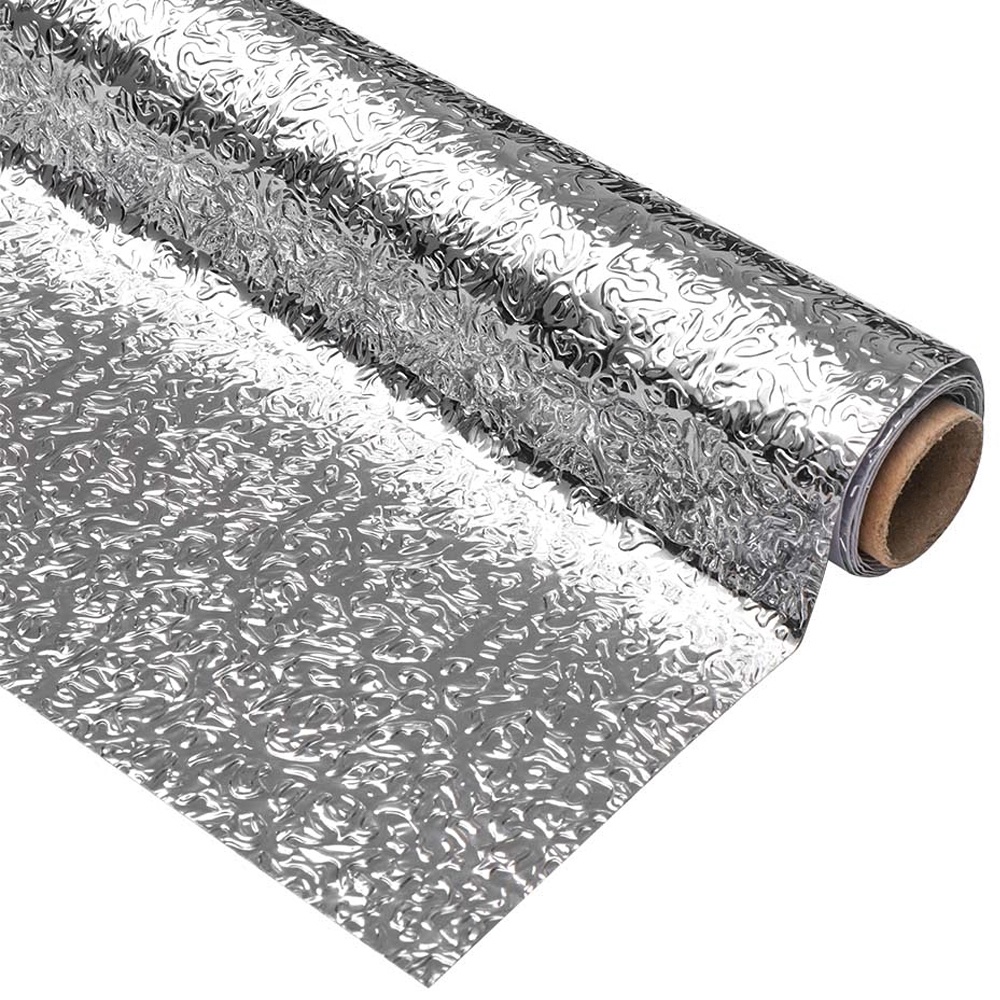 Алюминиевая защитная пленка-обои на кухню 60х300 см (серебристый)