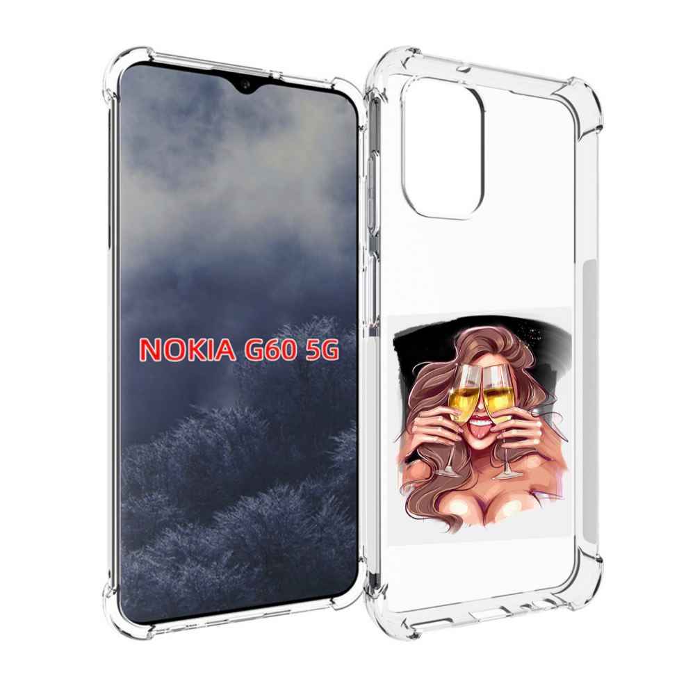 

Чехол MyPads любительница-шампанского-модель женский для Nokia G60 5G, Прозрачный, Tocco