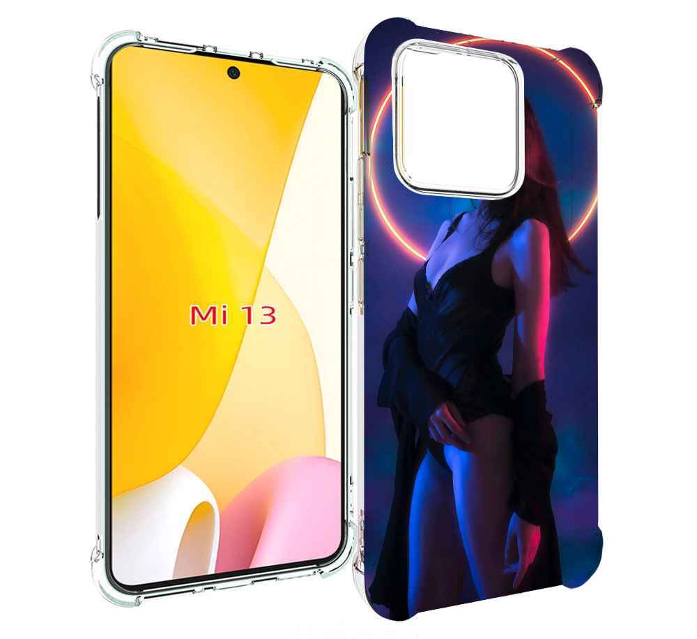 

Чехол MyPads девушка с неоновым кругом женский для Xiaomi 13, Прозрачный, Tocco