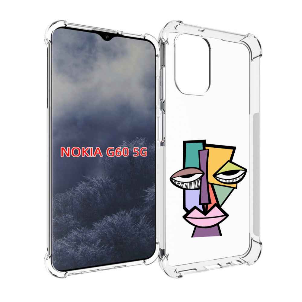 

Чехол MyPads лицо из квадратиков с глазами женский для Nokia G60 5G, Прозрачный, Tocco