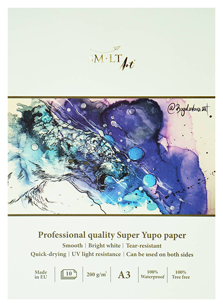 

Альбом для рисования SMLT Art Yupo Pro Art А3 10 л 200 г синтетическая белая бумага