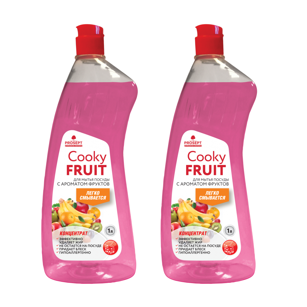 

Комплект Гель для мытья посуды Prosept Cooky Fruit с ароматом фруктов 1 литр х 2 шт, Cooky