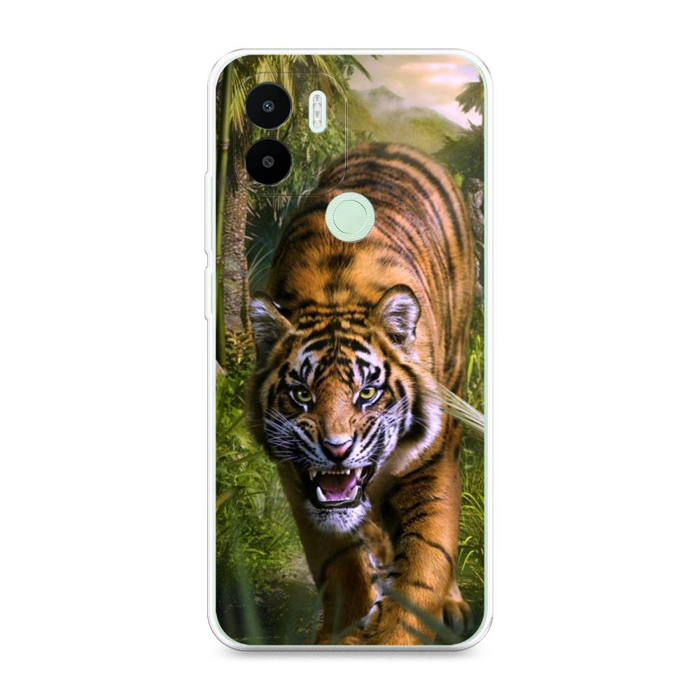

Чехол на Redmi A1+ "Тигр в джунглях 2", Оранжевый;зеленый, 316750-1