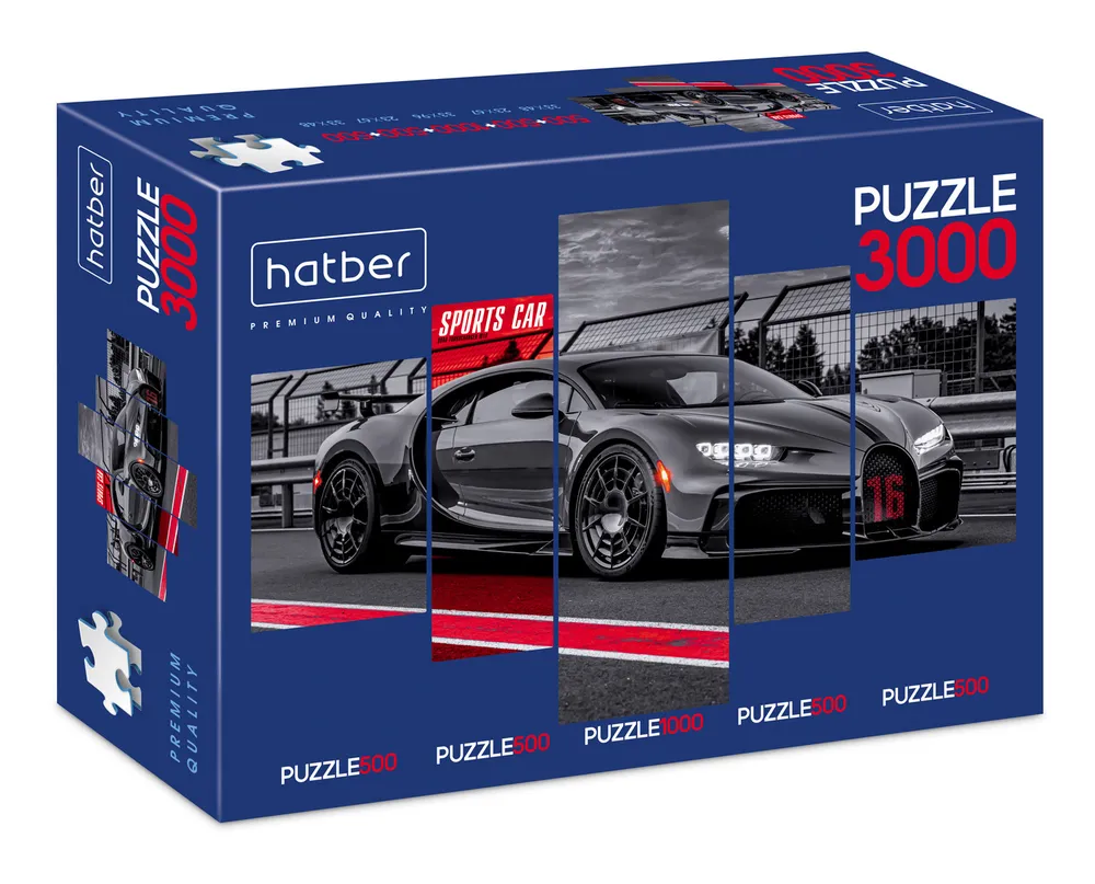

Пазлы Hatber Premium 5 картинок Автопрестиж, Пазлы 500+500+1000+500+500 элементов