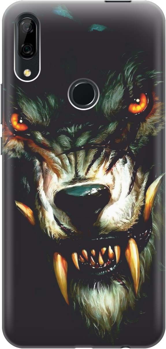 

Чехол на Honor 9X/9X Premium/Huawei P Smart Z/Y9 Prime (2019) "Злой оборотень", Желтый;черный, 347