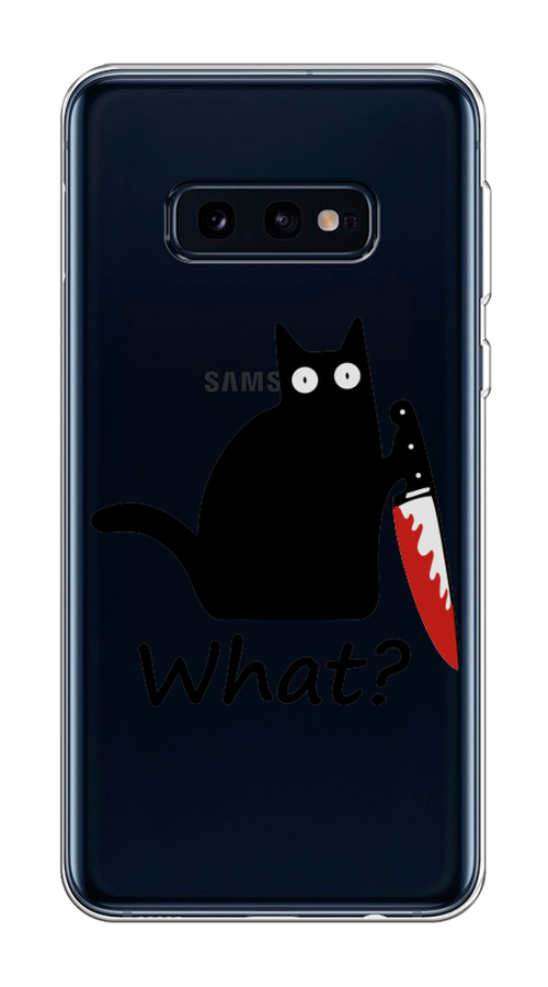 

Чехол на Samsung Galaxy S10E "Котик с ножом", Черный;красный, 27250-6