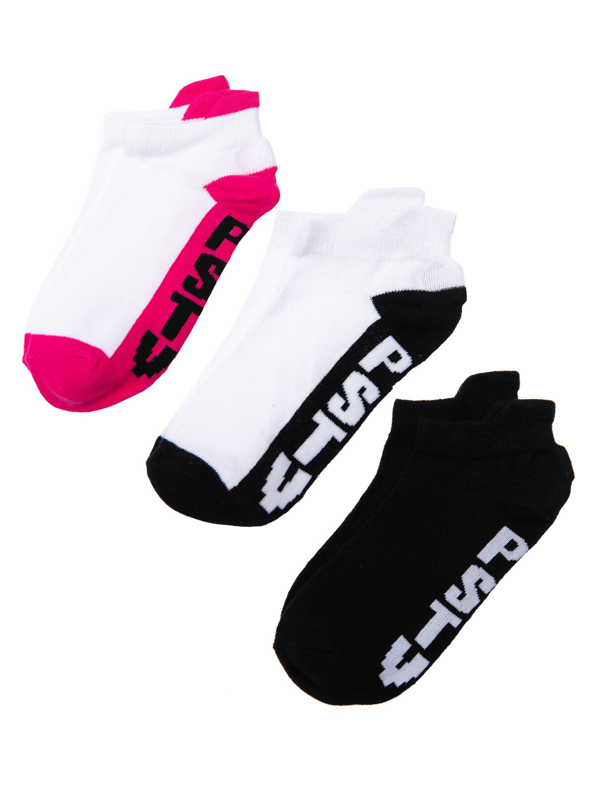 Носки для девочки PlayToday Be Positive черные-белые-розовые р 39-40 3 пары
