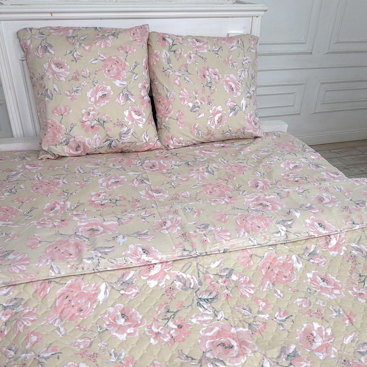 Комплект постельного белья Спал Спалыч одеяло-покрывало 1,5 спальный бежевый