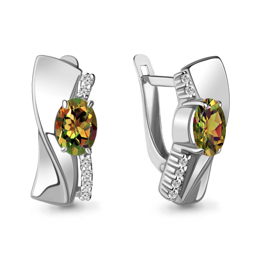 

Серьги из серебра с фианитом Aquamarine Aquamarine 4780719А_925_р, 4780719А_925_р