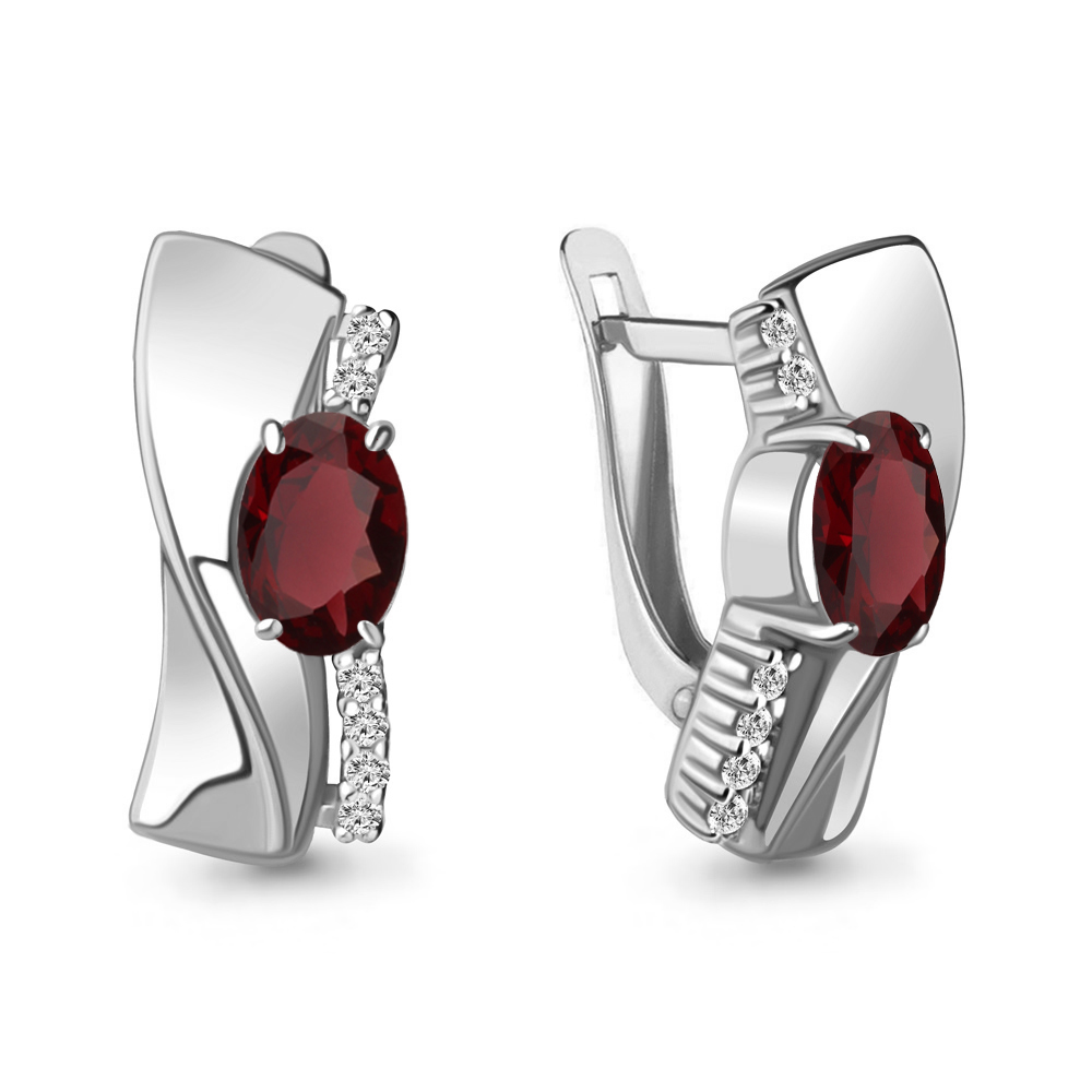 

Серьги из серебра с гранатом Aquamarine Aquamarine 4780703А_925_р, 4780703А_925_р