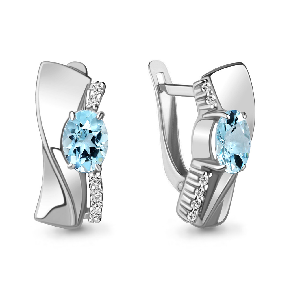 

Серьги из серебра с топазом Aquamarine Aquamarine 4780702А_925_р, 4780702А_925_р