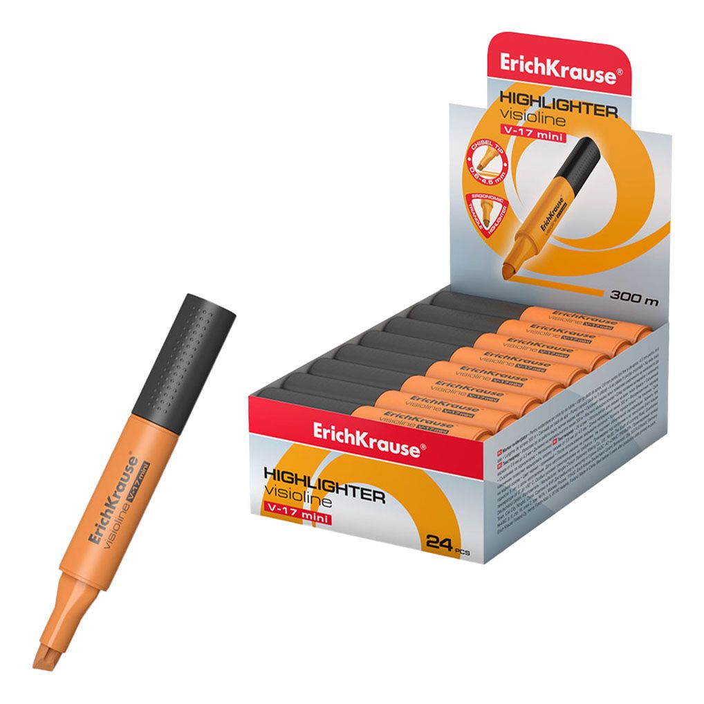 

Текстмаркер для бумаги ErichKrause Visioline V-17 Mini оранжевый 0,6-4,5 мм