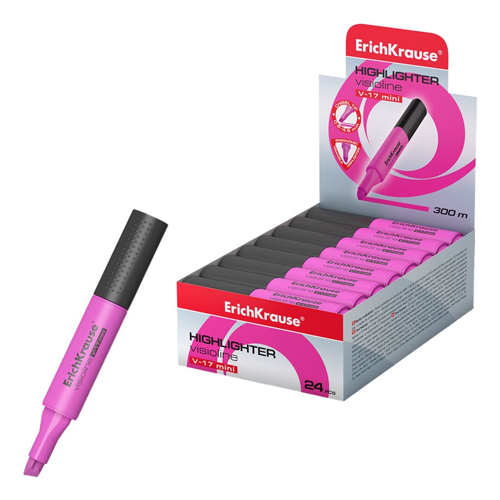 

Текстмаркер для бумаги ErichKrause Visioline V-17 Mini розовый 0,6-4,5 мм