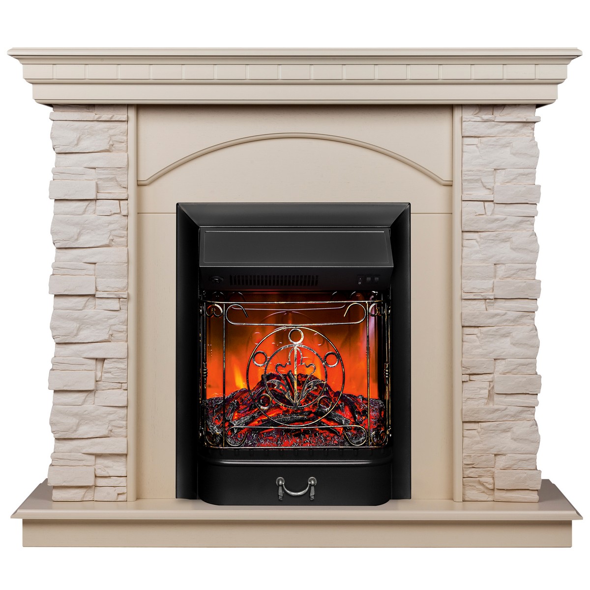 

Электрокамин RealFlame Elford WT с Majestic Lux BL, звук потрескивания дров, Majestic Lux Black