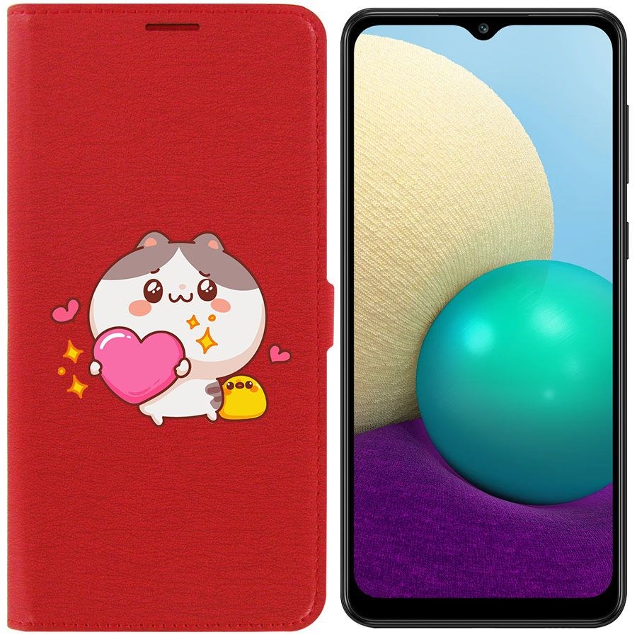 

Чехол-книжка Krutoff Eco Book для Samsung Galaxy A02 (A022) Сердце для тебя (красный)