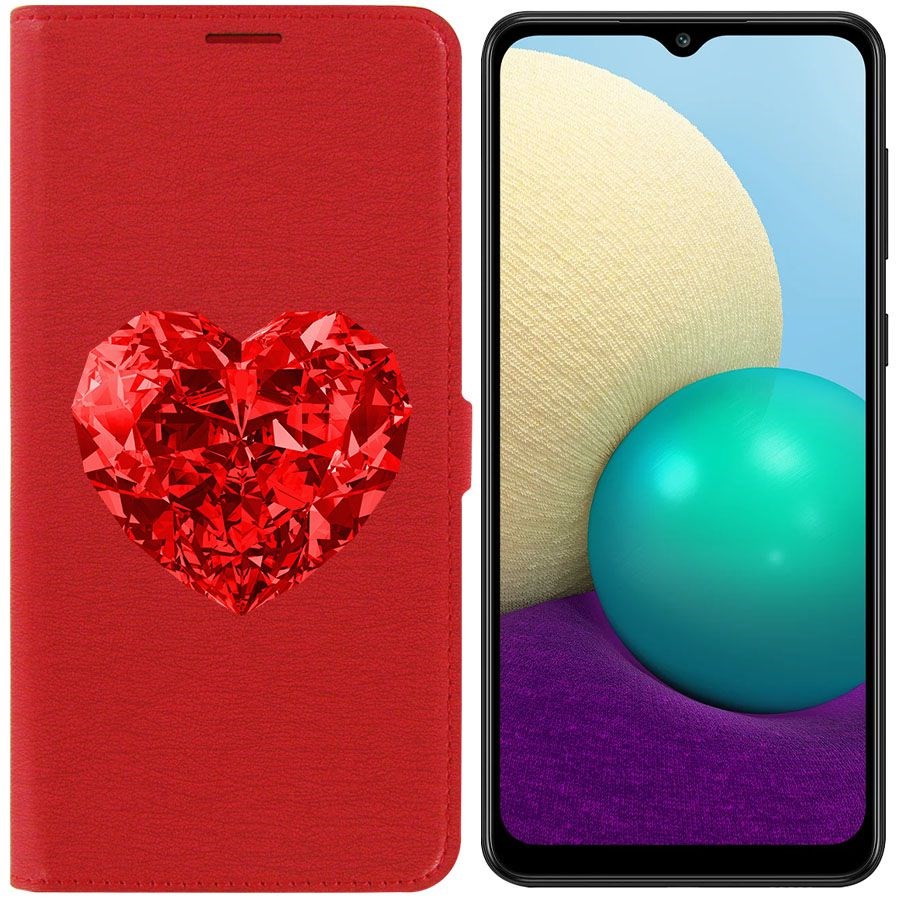 

Чехол-книжка Krutoff Eco Book для Samsung Galaxy A02 (A022) Рубиновое сердце (красный)