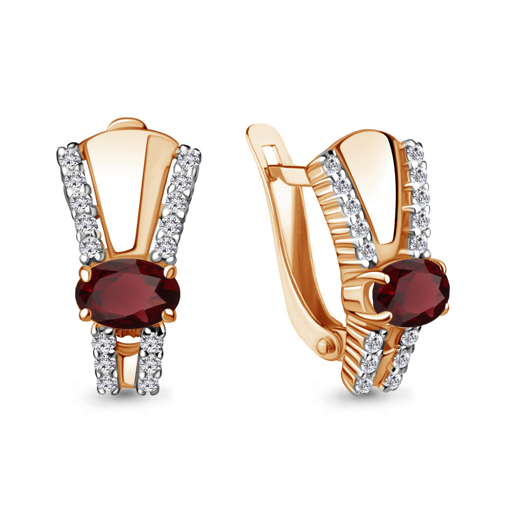 

Серьги из серебра с гранатом Aquamarine Aquamarine 4780603А_925_з, 4780603А_925_з
