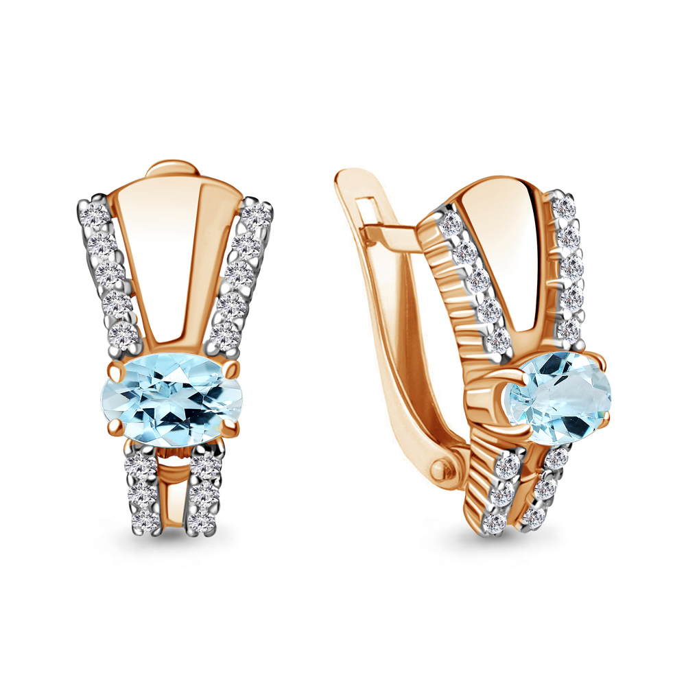

Серьги из серебра с топазом Aquamarine Aquamarine 4780602А_925_з, 4780602А_925_з