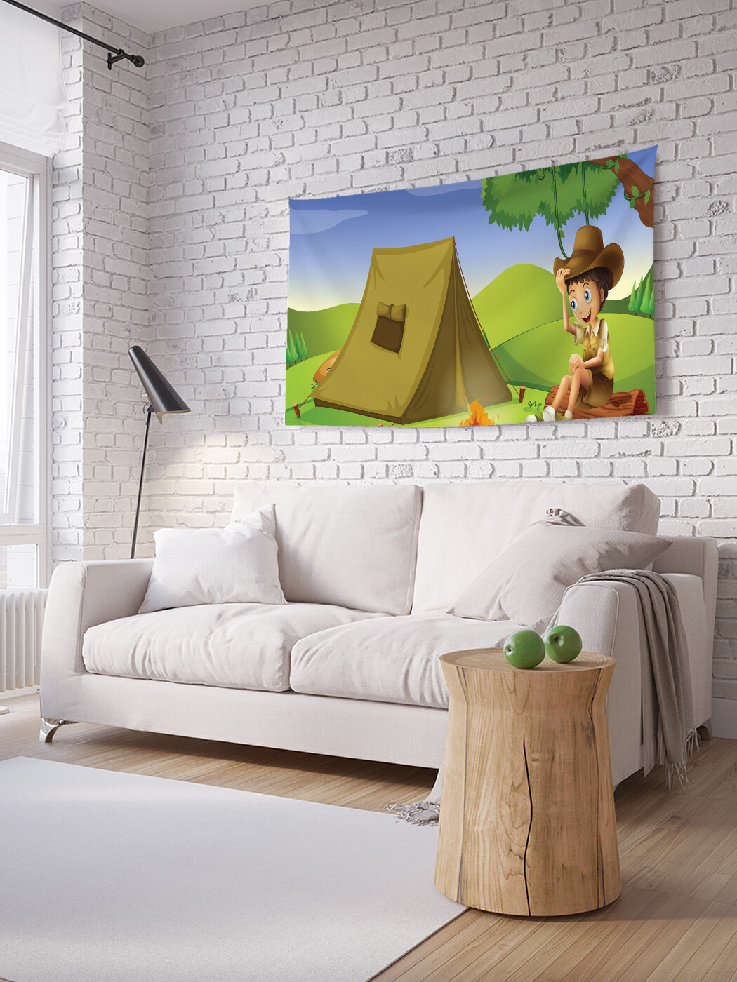 

Горизонтальное фотопанно JoyArty Костер у палатки, из ткани, 150х200 см