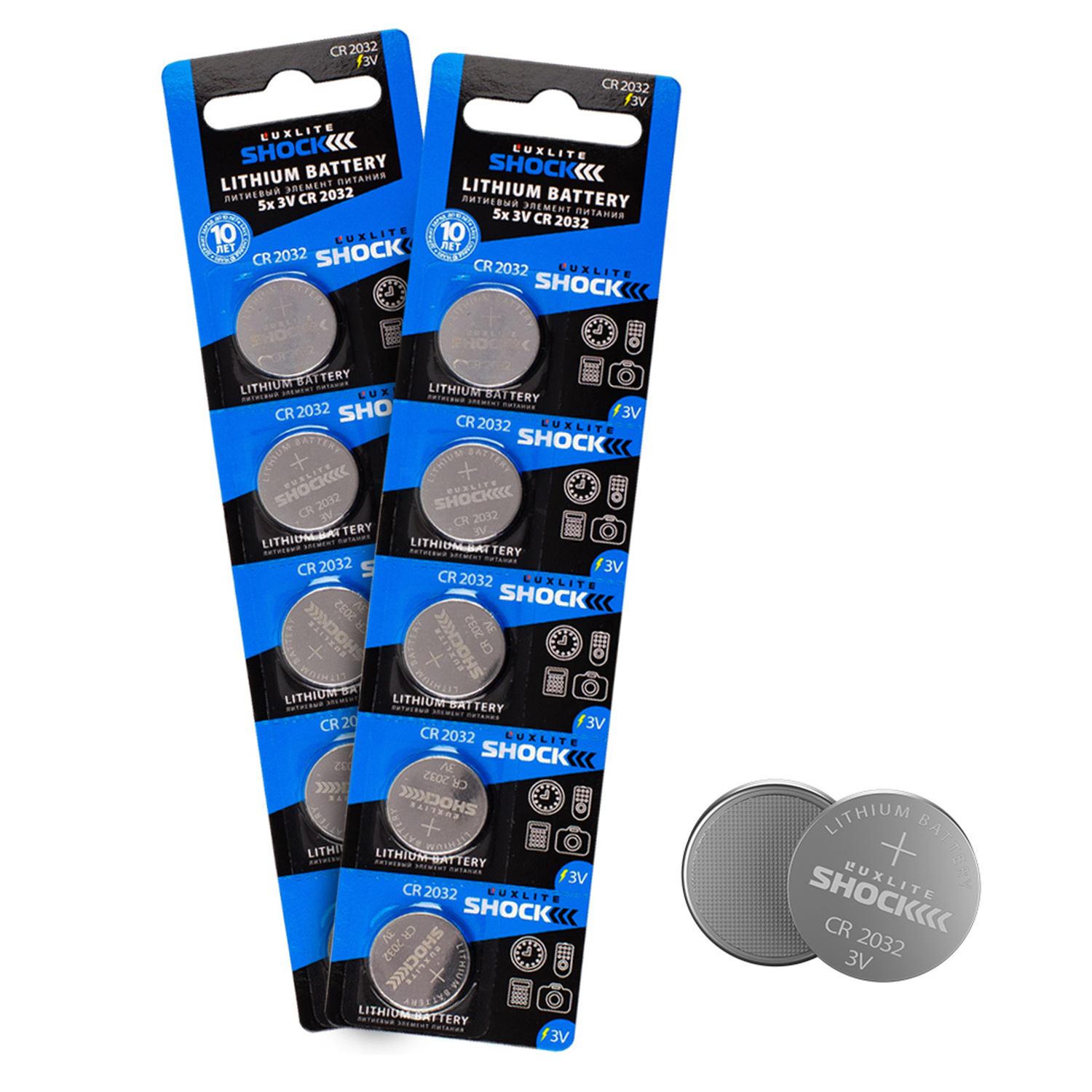 

Батарейки Luxlite Shock CR2032 10 шт, Luxlite-6