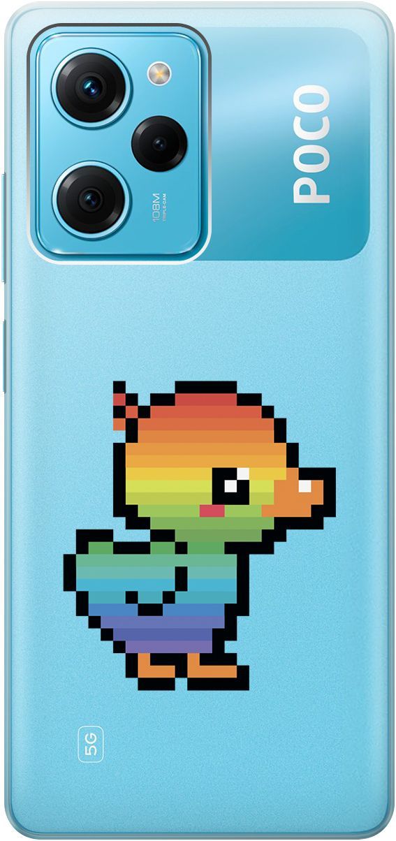 

Чехол на Xiaomi Poco X5 Pro 5G с 3D принтом "Pixel Duck" прозрачный, Прозрачный;желтый, 158262