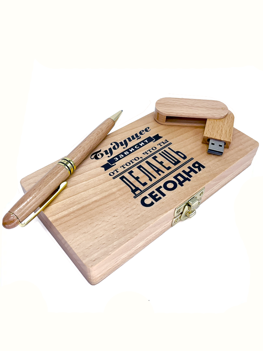 

Флешка BambooWood 32гб + ручка, 32гб + ручка