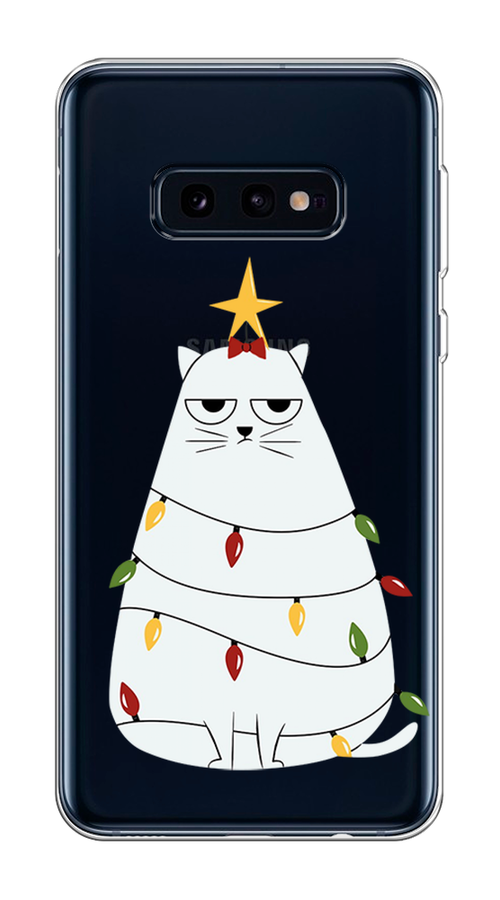 

Чехол на Samsung Galaxy S10E "Котик в гирлянде", Белый;красный;желтый, 27250-1