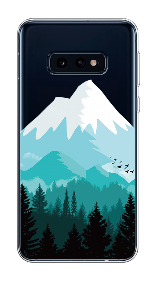

Чехол на Samsung Galaxy S10E "Синяя снежная гора", Белый;голубой, 27250-2