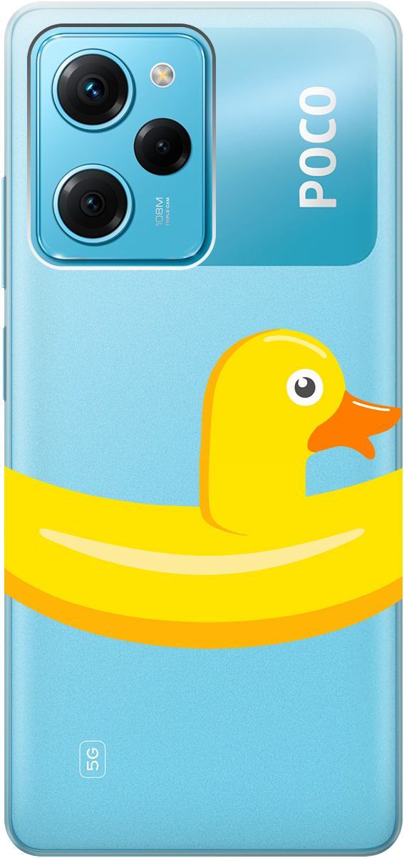 

Чехол на Poco X5 Pro 5G "Duck Swim Ring" прозрачный, Прозрачный;белый, 158262