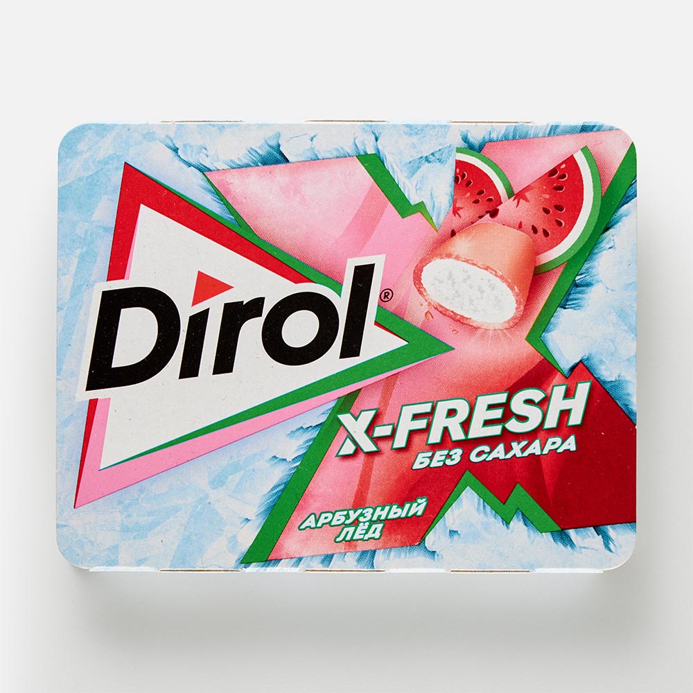 Жевательная резинка Dirol X-Fresh, арбузный лёд, без сахара, 16 г